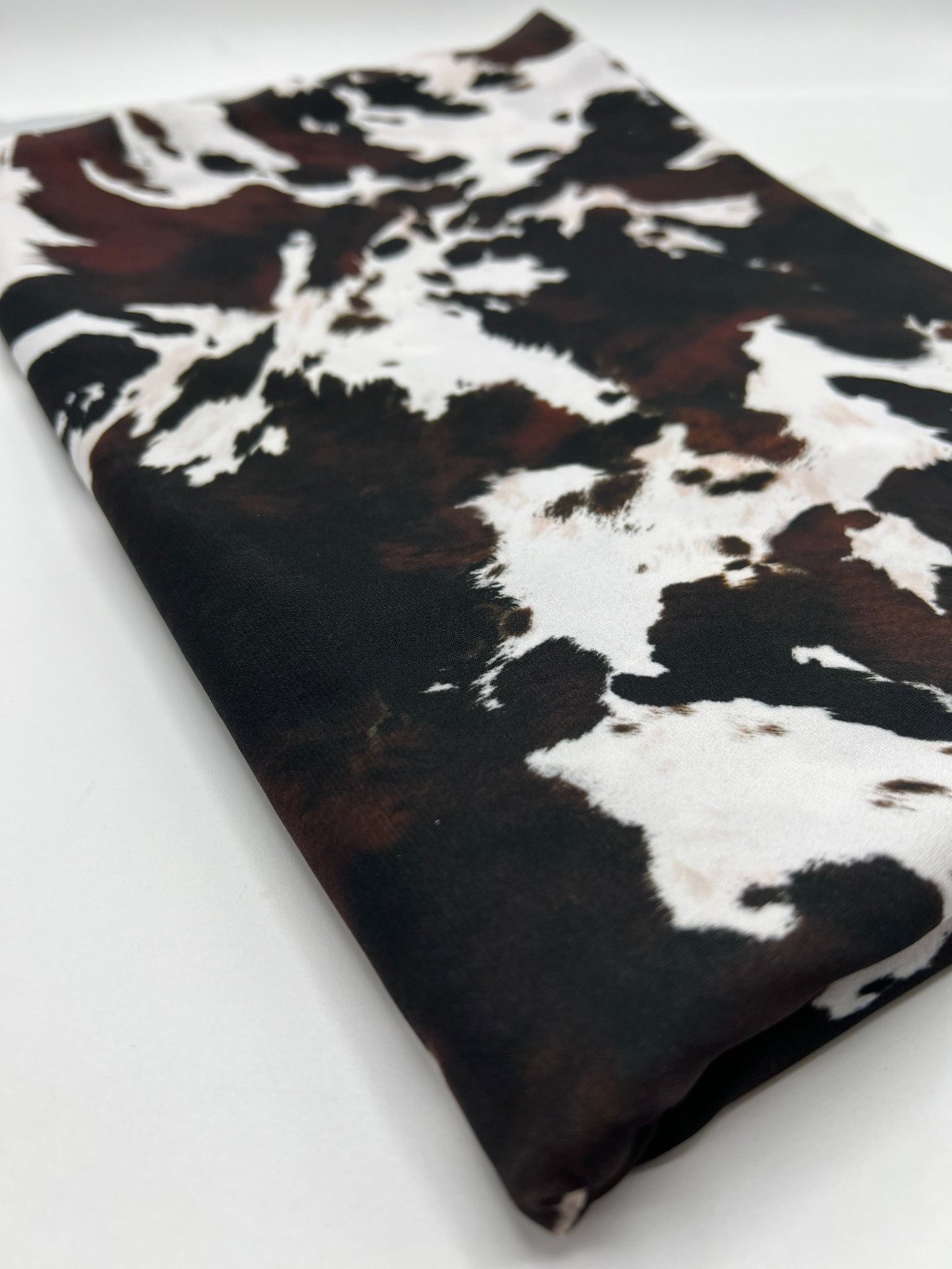 White Brown Cow Animal Print ITY Fabric 4 Way Stretch - T9 Fabrics