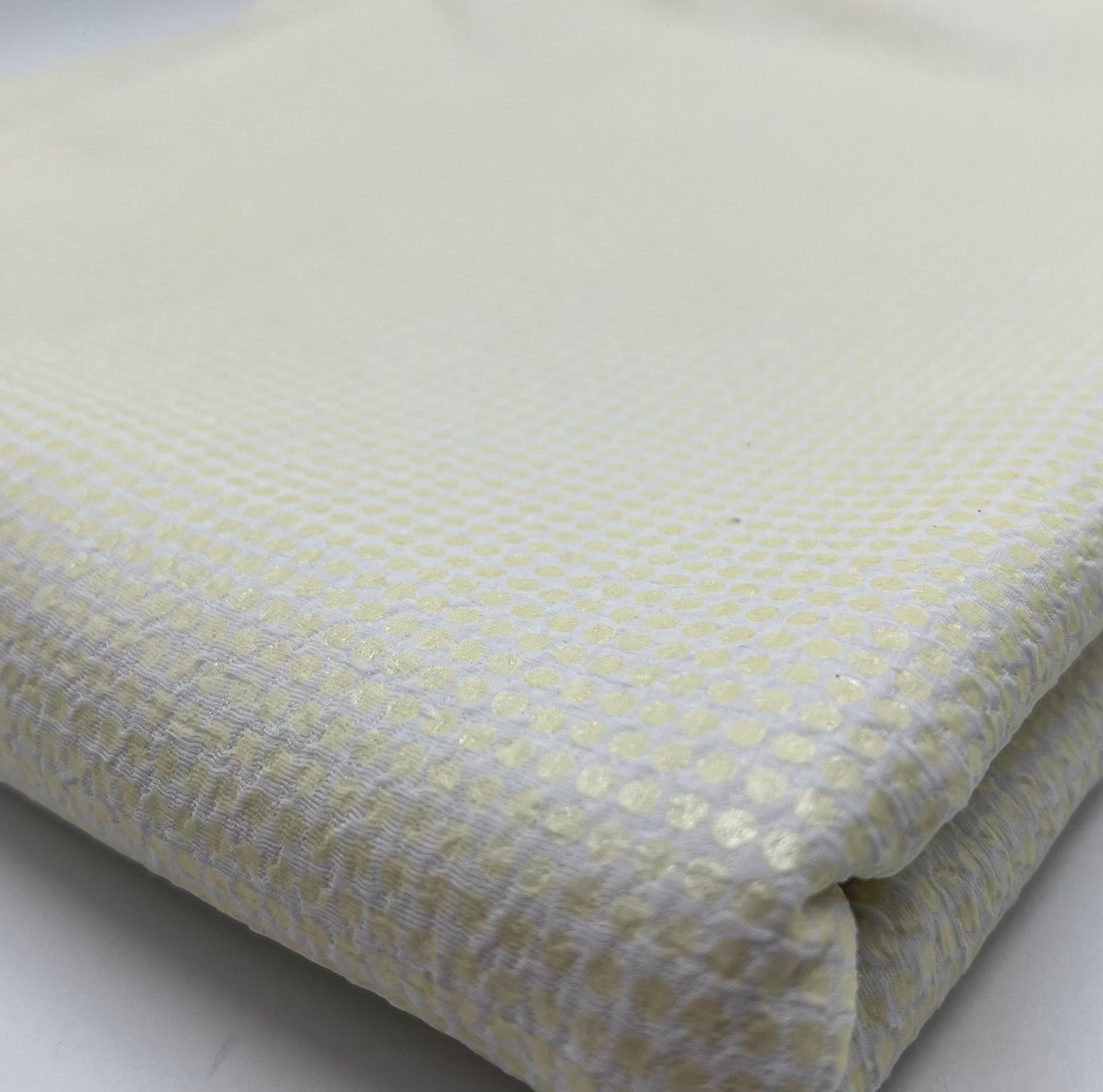 White Gold Shiny Square Liverpool Bullet Stretch Fabric - T9 Fabrics