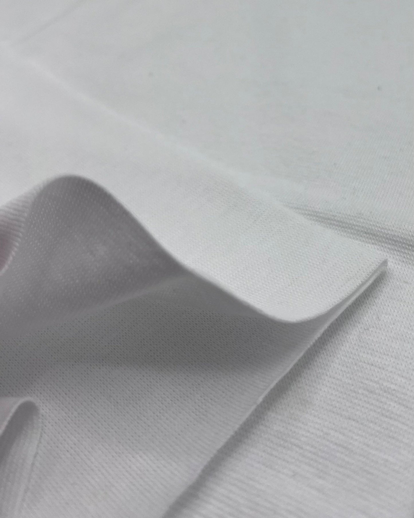 White Jersey Cuffing Ribbing Fabric 270 GSM Cotton Knit 70cm Wide - T9 Fabrics