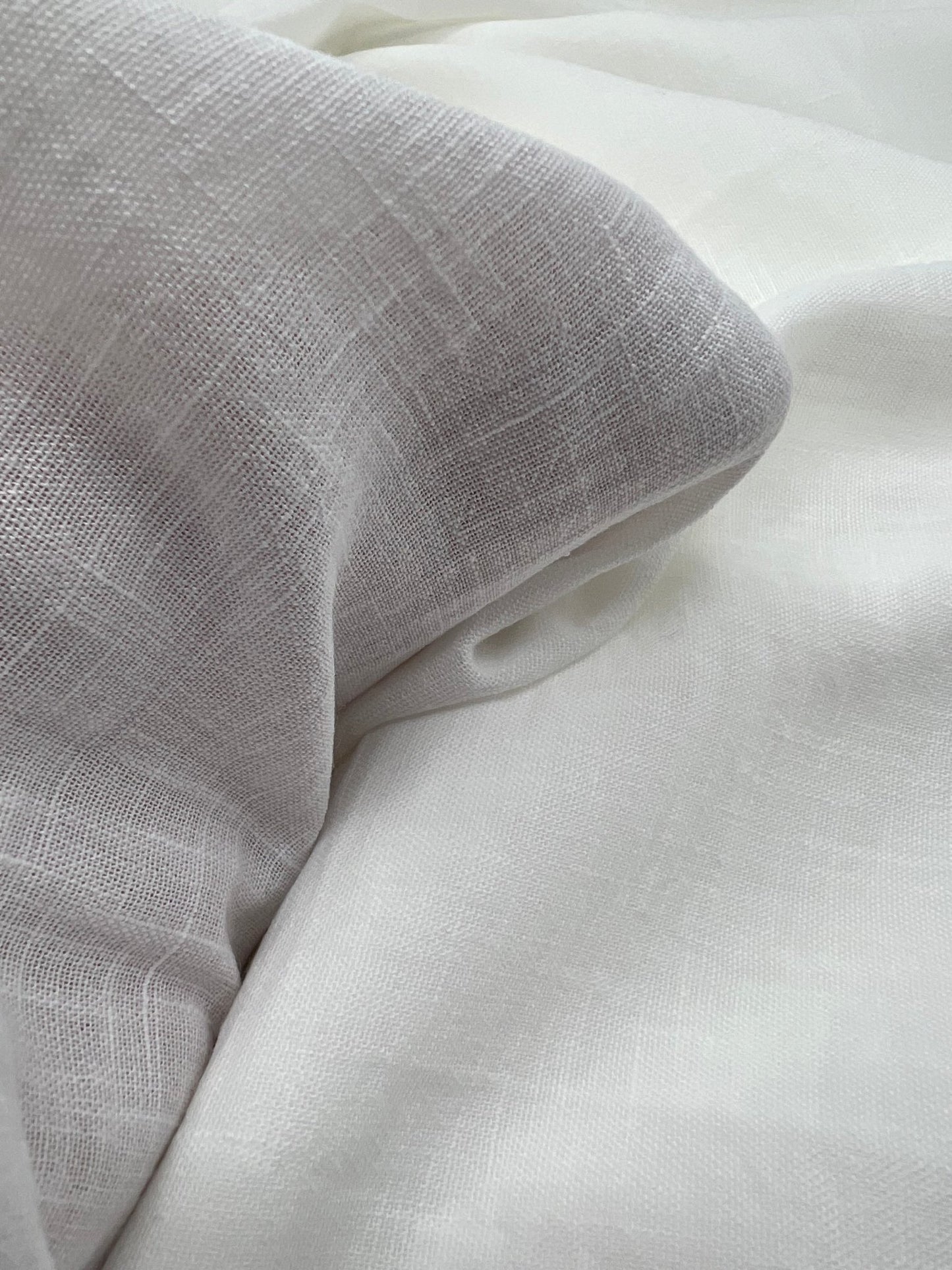 White Polyester Linen Non Stretch Fabric - T9 Fabrics