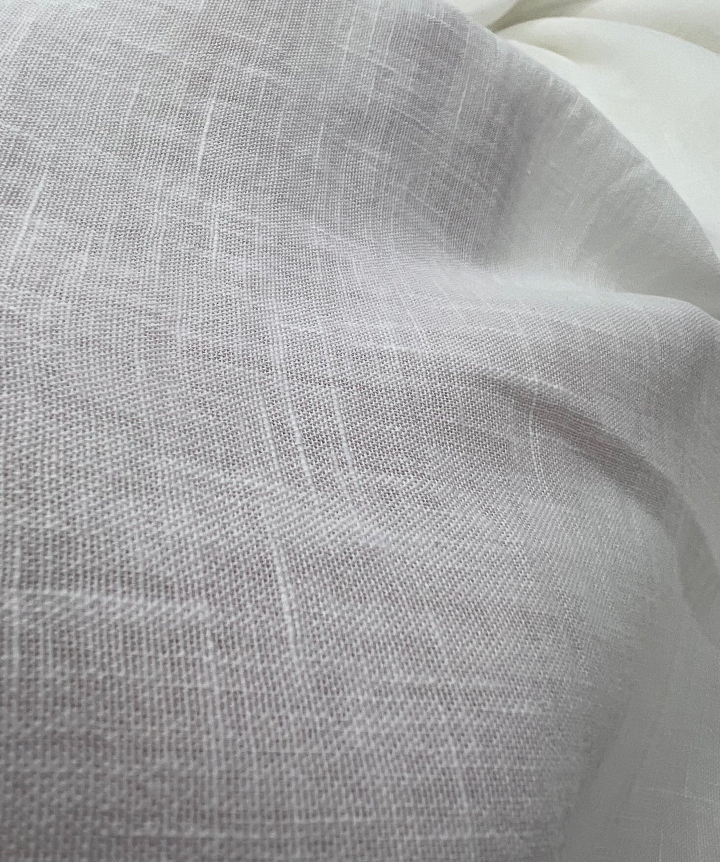 White Polyester Linen Non Stretch Fabric - T9 Fabrics