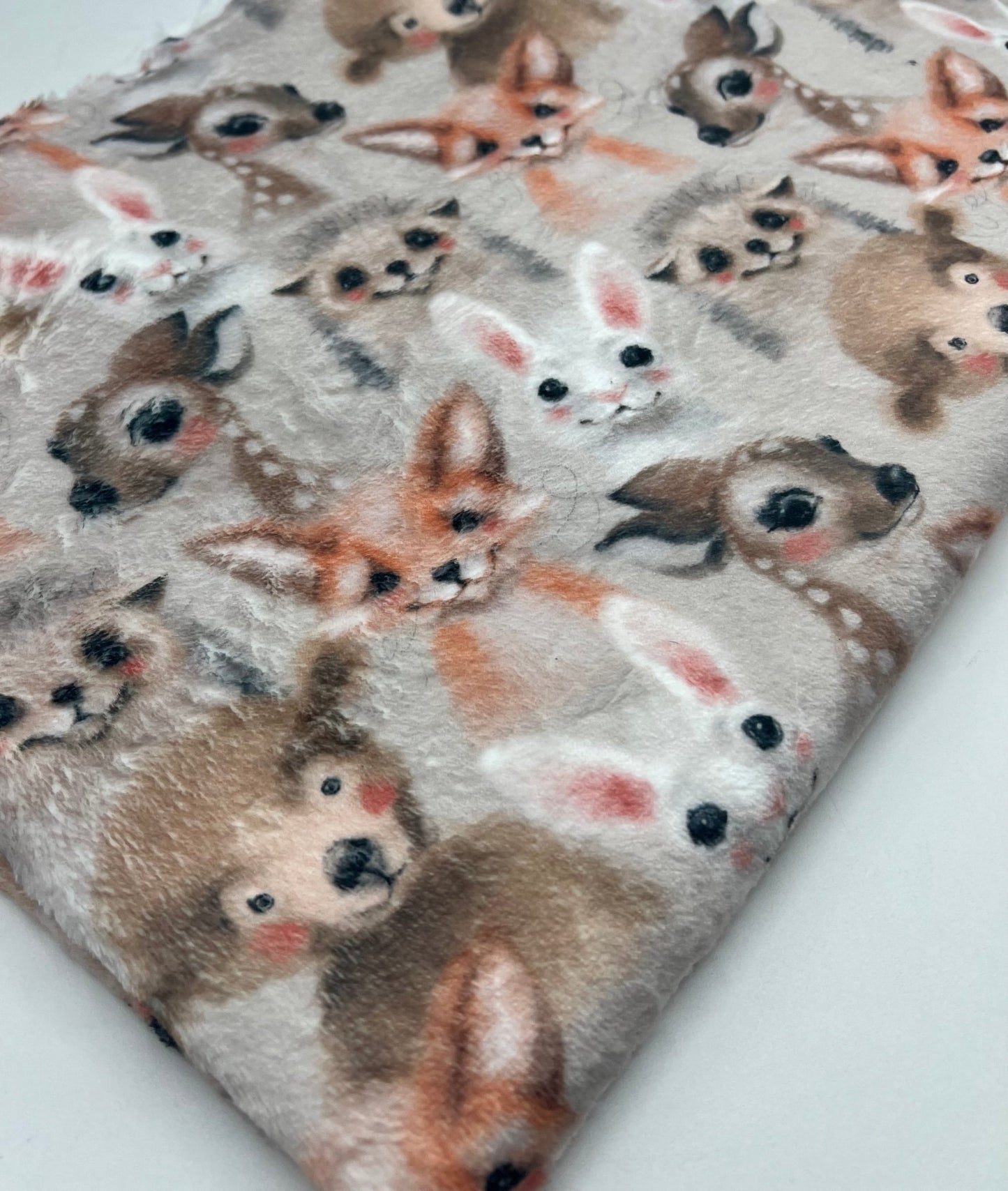 Woodland Baby Animals Cuddle Fleece Fabric Blanket Loungewear - T9 Fabrics