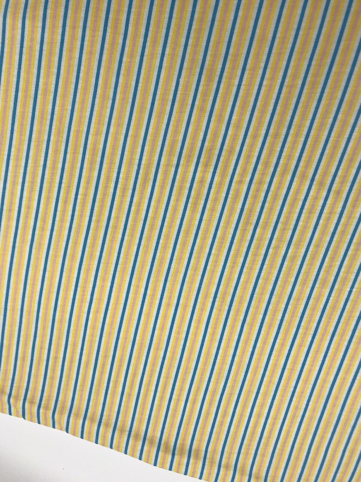 Yellow, Blue & Pink Vertical Stripe Print Viscose Elastane Fabric - T9 Fabrics