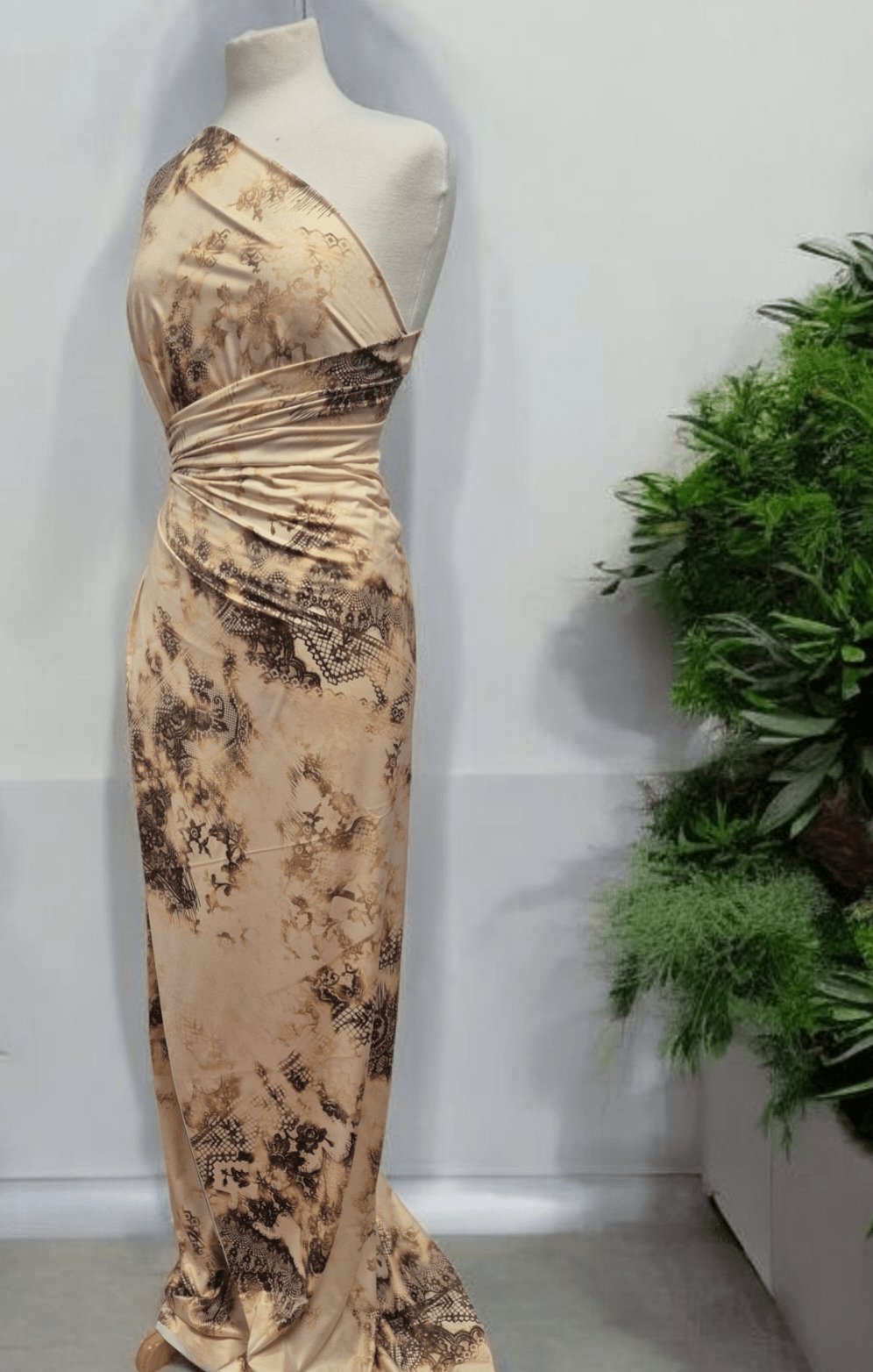 Yellow Gold Print Soft Touch Stretch Fabric - T9 Fabrics