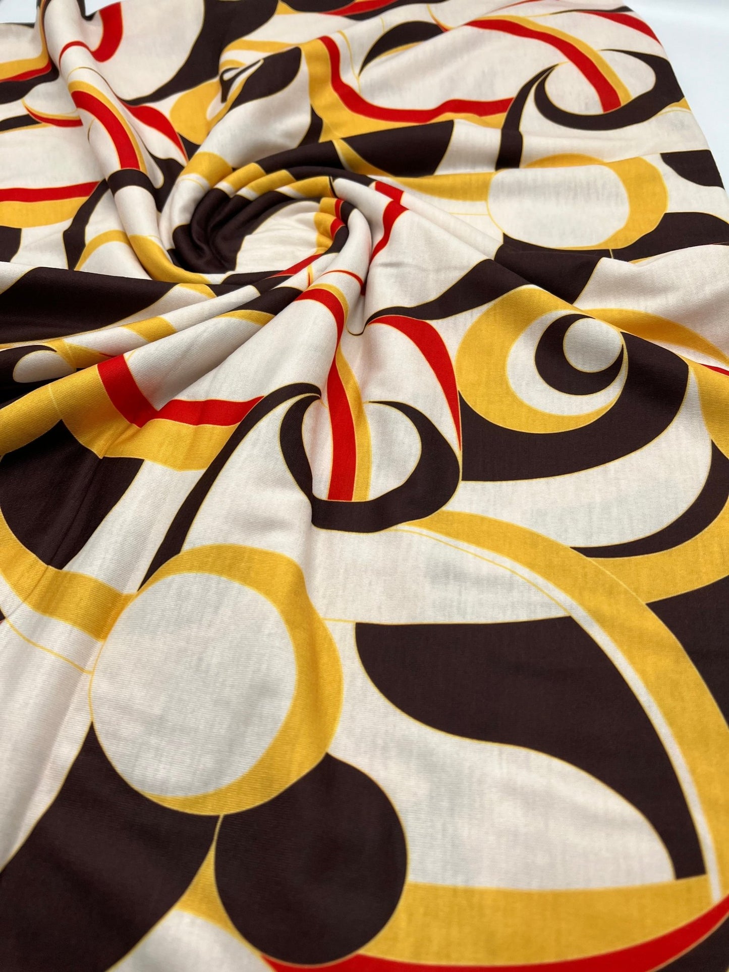 Yellow Mix Print Spun Poly Stretch Fabric - T9 Fabrics