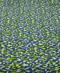 Blue Green Multi Mix Print Spun Poly Stretch Fabric