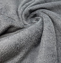 Grey Super Soft Plain Cuddle Fleece Fabric Blanket Loungewear