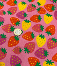 Berry Bright Print Cotton Stretch Jersey 200 GSM 95/5 Lycra 4 Way Stretch