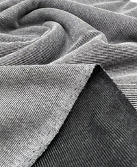 Grey Black Fine Rib Stretch Fabric