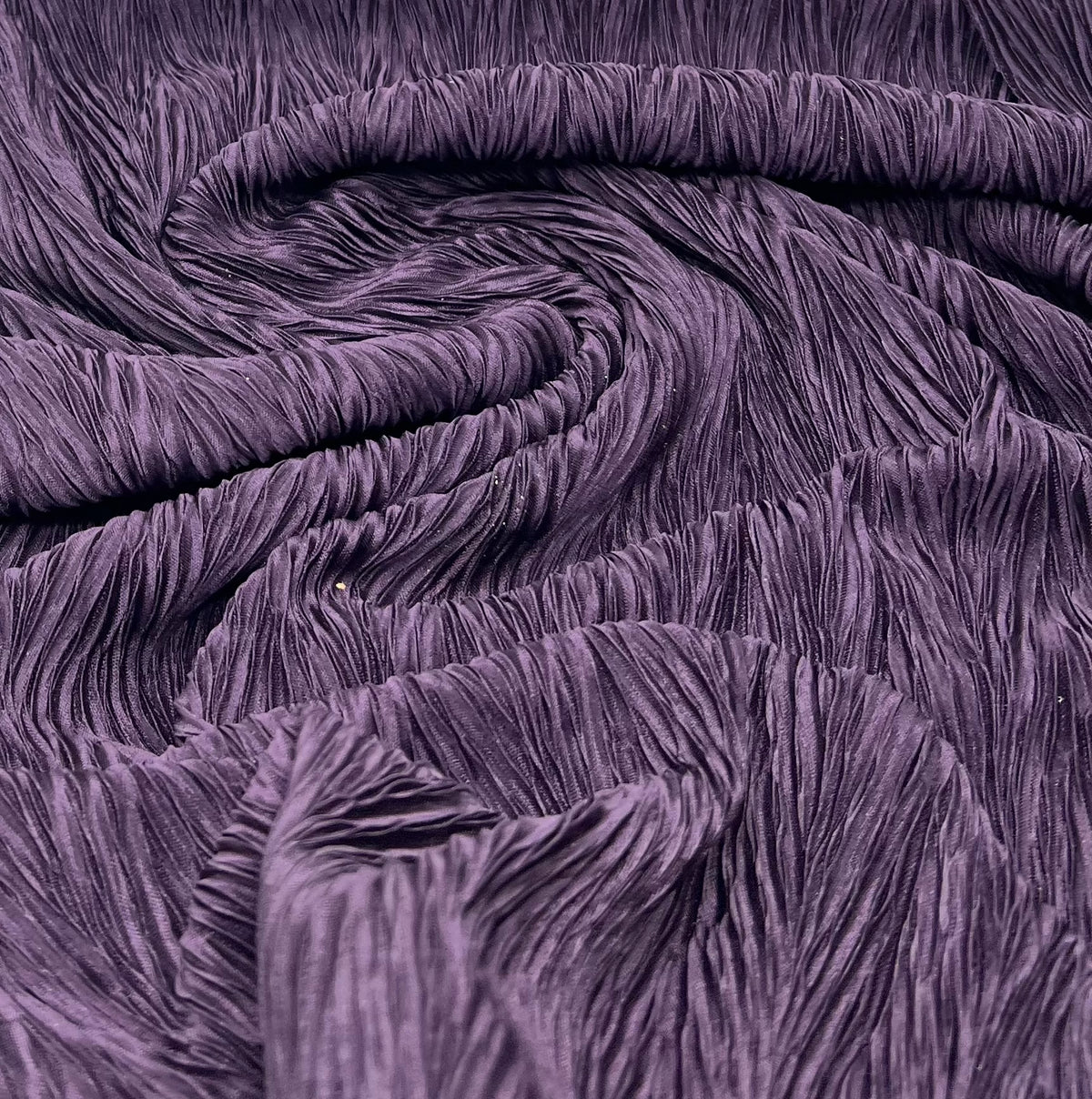 Plum Wave Plisse Pleated Stretch Fabric