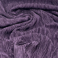 Plum Wave Plisse Pleated Stretch Fabric