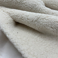Cream Luxury Sherpa Backed Fleece Fluffy Faux Fur Fabric