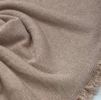 Stone Soft Brushed Cosy Fine Rib Stretch Fabric