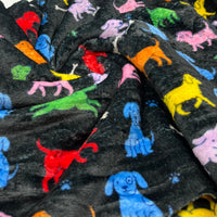 Rainbow Pups Cuddle Fleece Fabric Blanket Loungewear