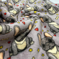Bone Puppy Cuddle Fleece Fabric Blanket Loungewear