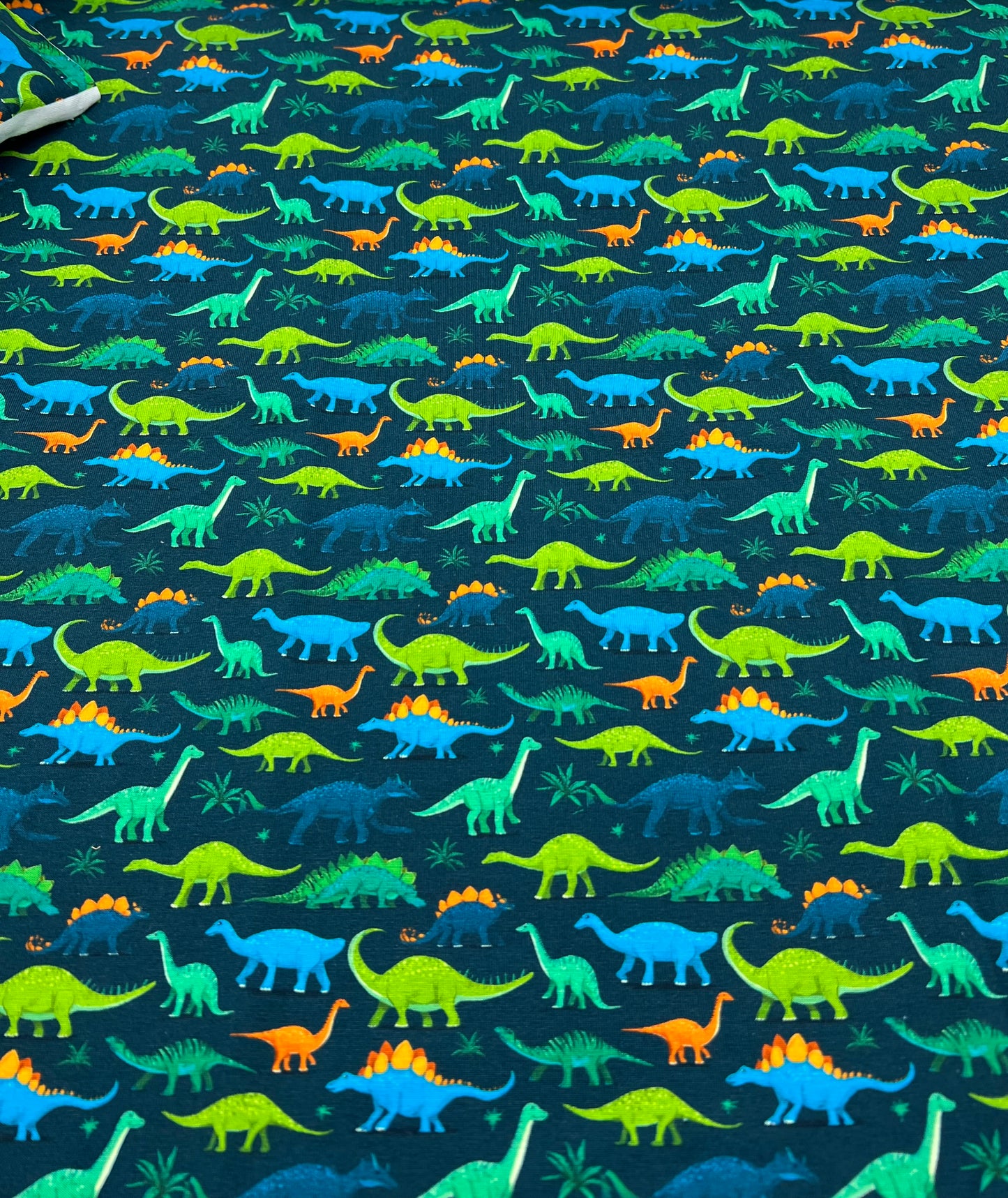 Dinosaurs Print Cotton Stretch Jersey 200 GSM 95/5 Lycra 4 Way Stretch