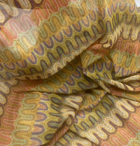 Multi Colour Wave Stripe Print Mesh Fabric Stretch
