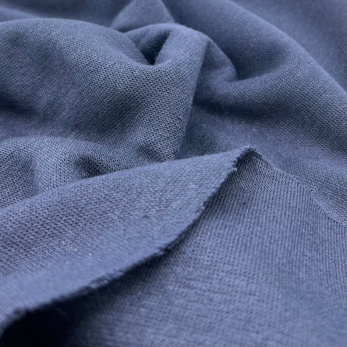 Navy Viscose Knitted Jersey Fabric 260GSM 2 Way Stretch