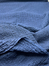 Navy Nacho Soft Textured Stretch Fabric