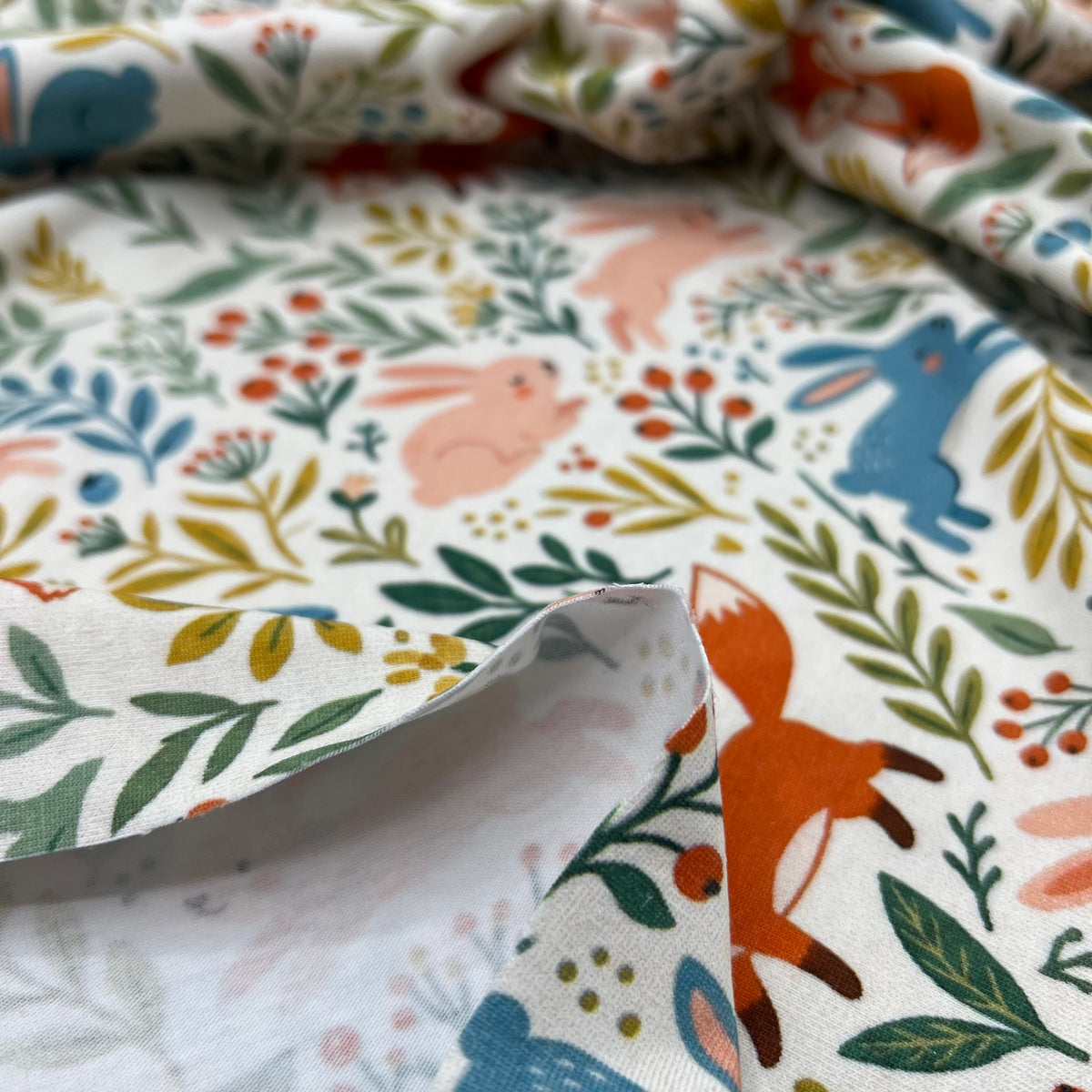 Woodland Animal Print Cotton Jersey 200 GSM 95/5 Lycra 4 Way Stretch