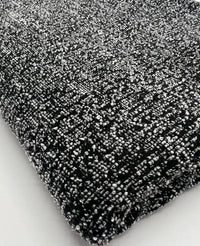 Black Grey Slubbed Knit Textured Stretch Fabric