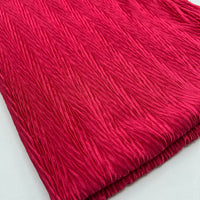 Burgundy Wave Plisse Pleated Stretch Fabric