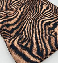 Black Beige Animal Print Spun Poly Stretch Fabric