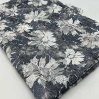 Light Grey Ivory Floral Lace Fabric Stretch