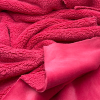 Hot Pink Cerise Luxury Sherpa Backed Fleece Fluffy Faux Fur Fabric