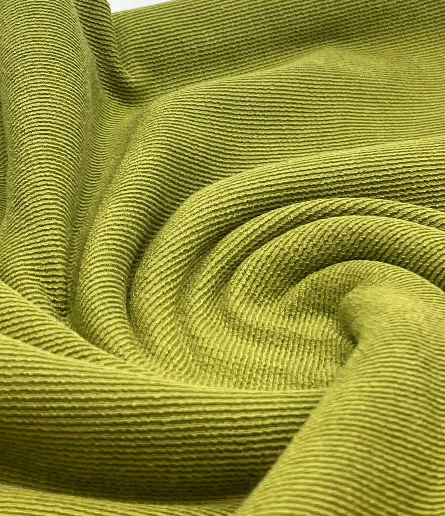 Green Fine Rib Stretch Fabric