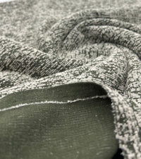 Khaki White Slubbed Knit Textured Stretch Fabric