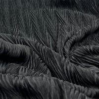 Black Wave Plisse Pleated Stretch Fabric