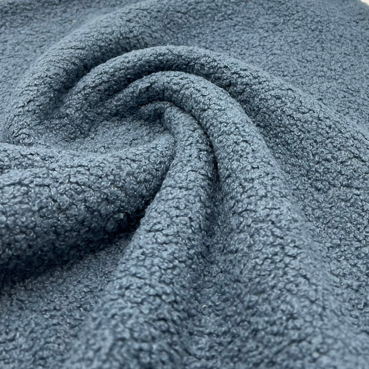 Airforce Blue Luxury Sherpa Curl Fleece Fluffy Faux Fur Fabric