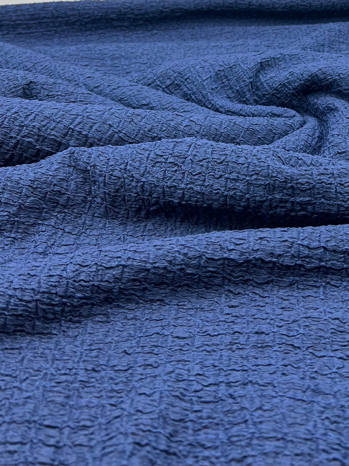 Navy Nacho Soft Textured Stretch Fabric