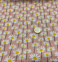 Daises Print Cotton Stretch Jersey 200 GSM 95/5 Lycra 4 Way Stretch