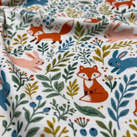 Woodland Animal Print Cotton Jersey 200 GSM 95/5 Lycra 4 Way Stretch