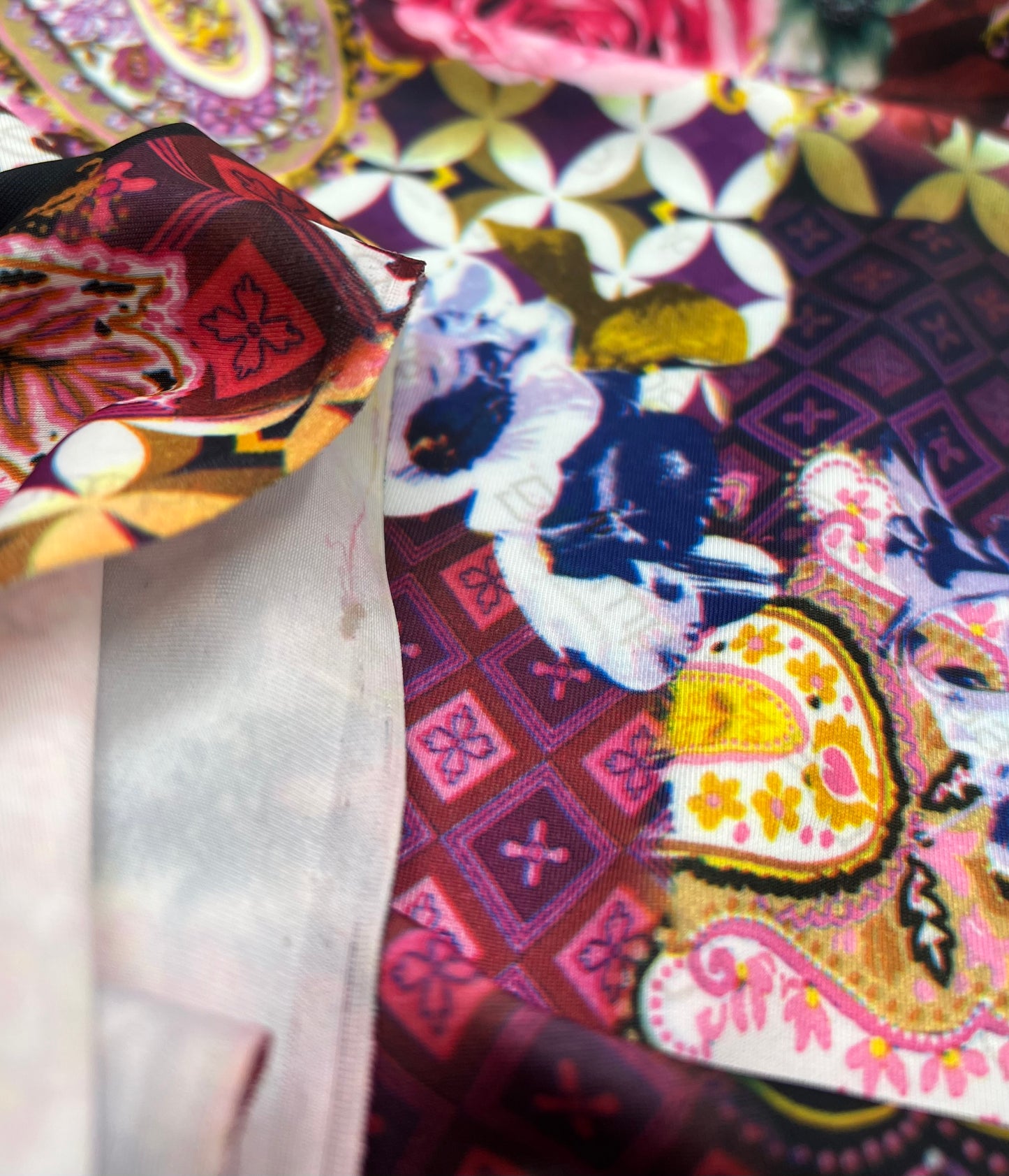 Floral Paisley Printed Swimwear / Sportswear 4 Way Stretch Fabric
