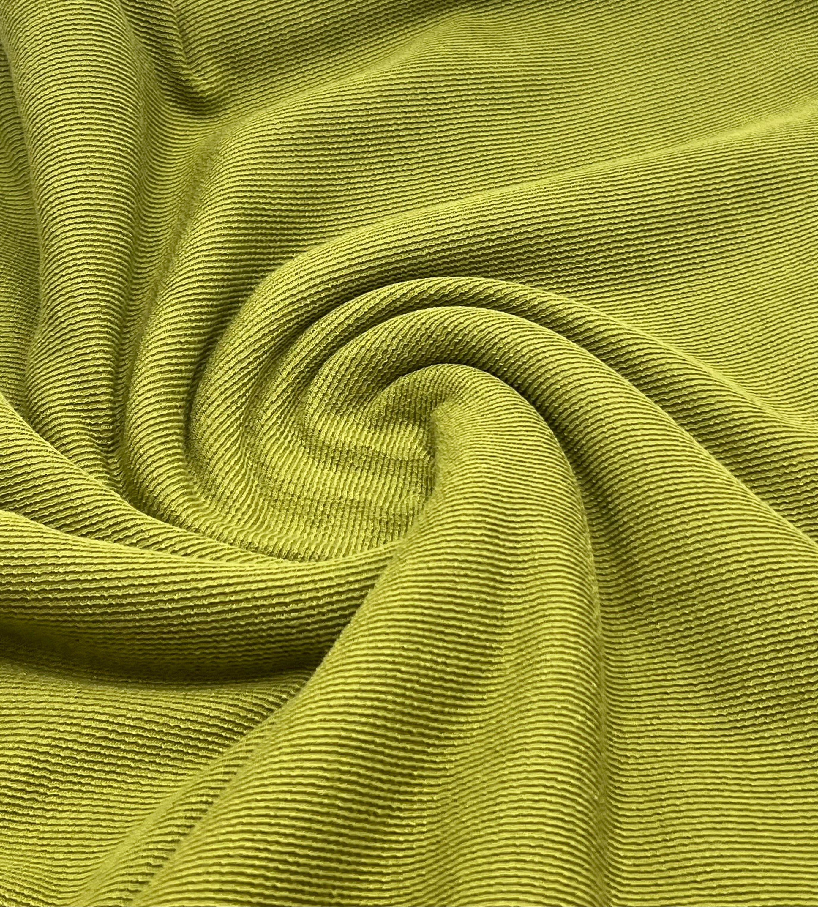 Green Fine Rib Stretch Fabric