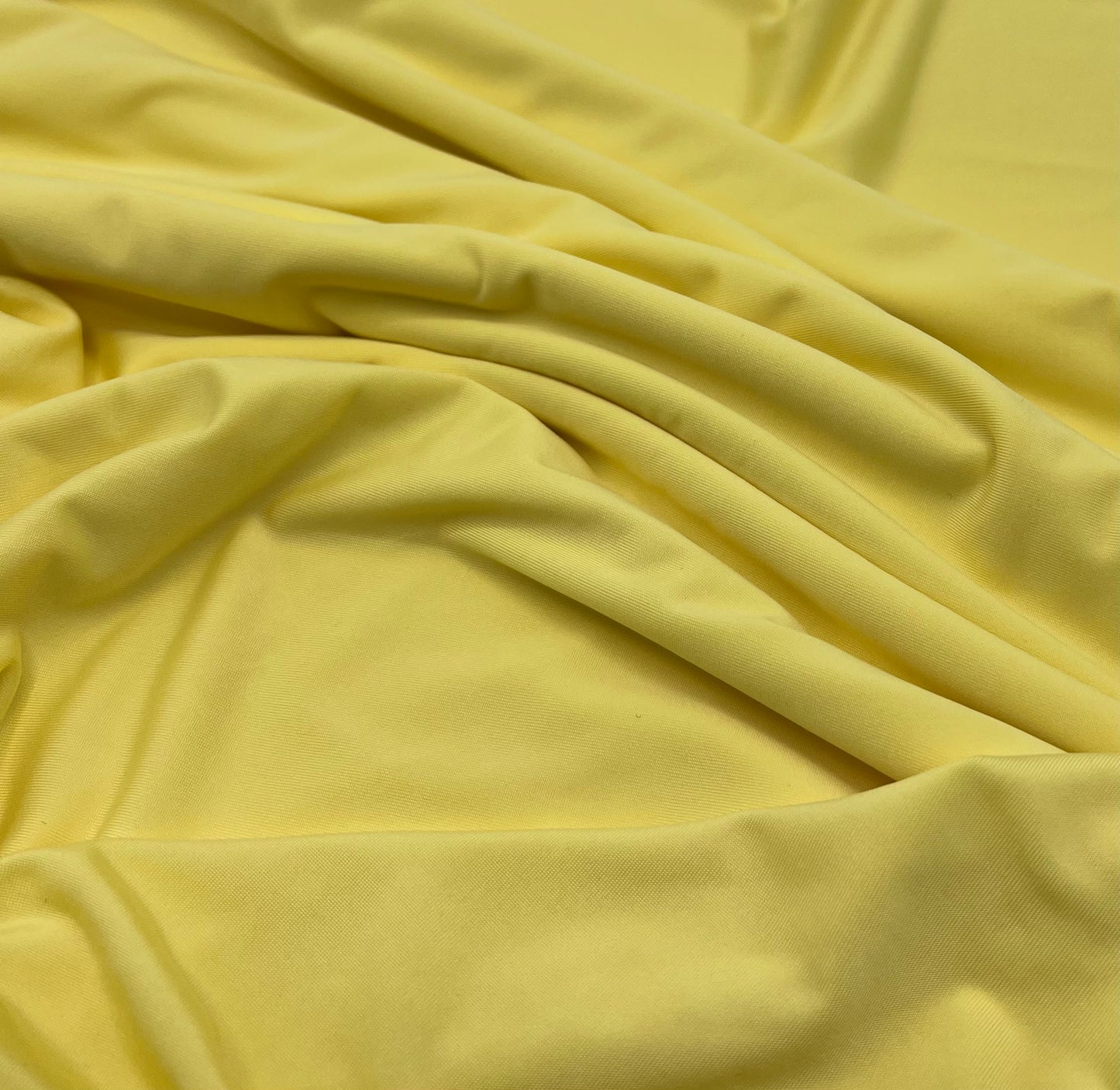 Lemon Yellow Plain Shiny Soft Touch Slinky 4 Way Stretch Fabric
