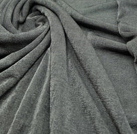 2 Metres Charcoal Grey Acetate Slinky Stretch Fabric - T9 Fabrics