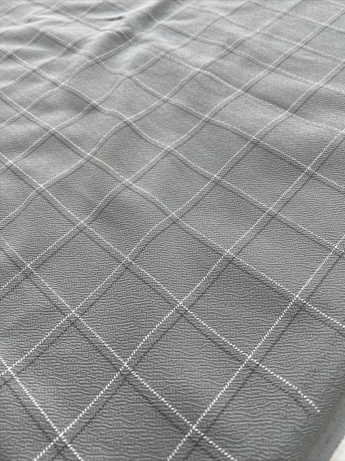 2 Metres Grey Check Print Liverpool Stretch Fabric - T9 Fabrics