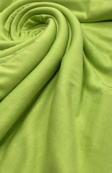 2 Metres Lime Bright Green Viscose Elastane Fabric - T9 Fabrics