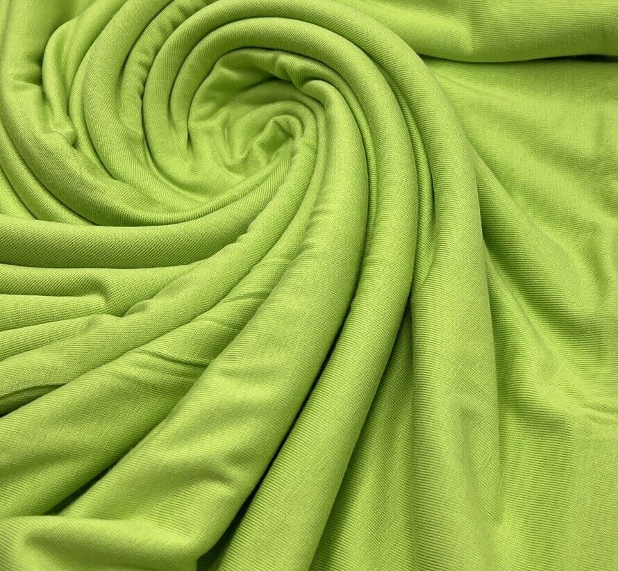 2 Metres Lime Bright Green Viscose Elastane Fabric - T9 Fabrics