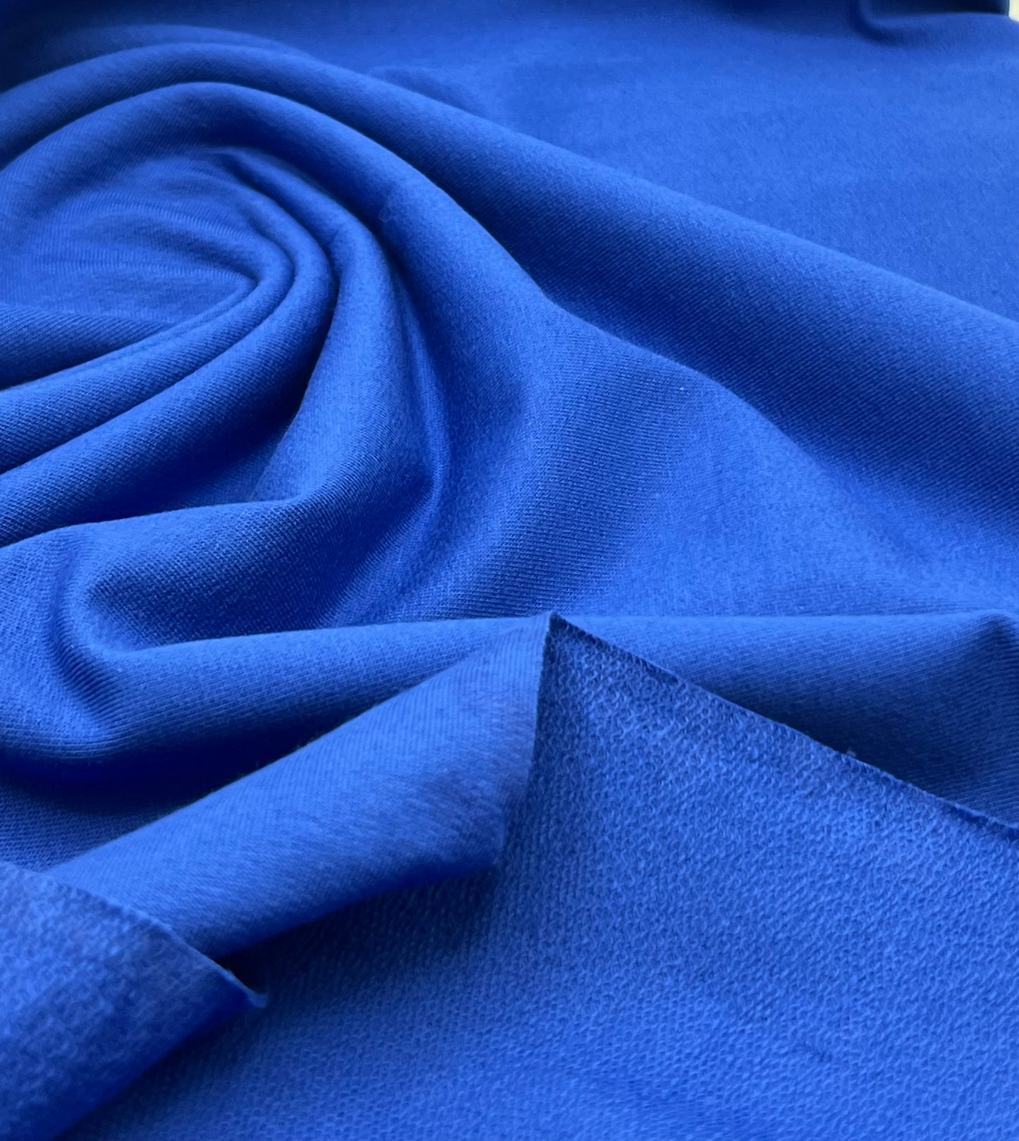Royal Blue French Terry Loopback Cotton Jersey 230 GSM 95/5 Lycra 4 Way Stretch