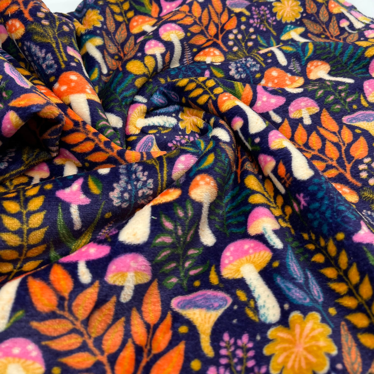 Mushroom Forest Cuddle Fleece Fabric Blanket Loungewear