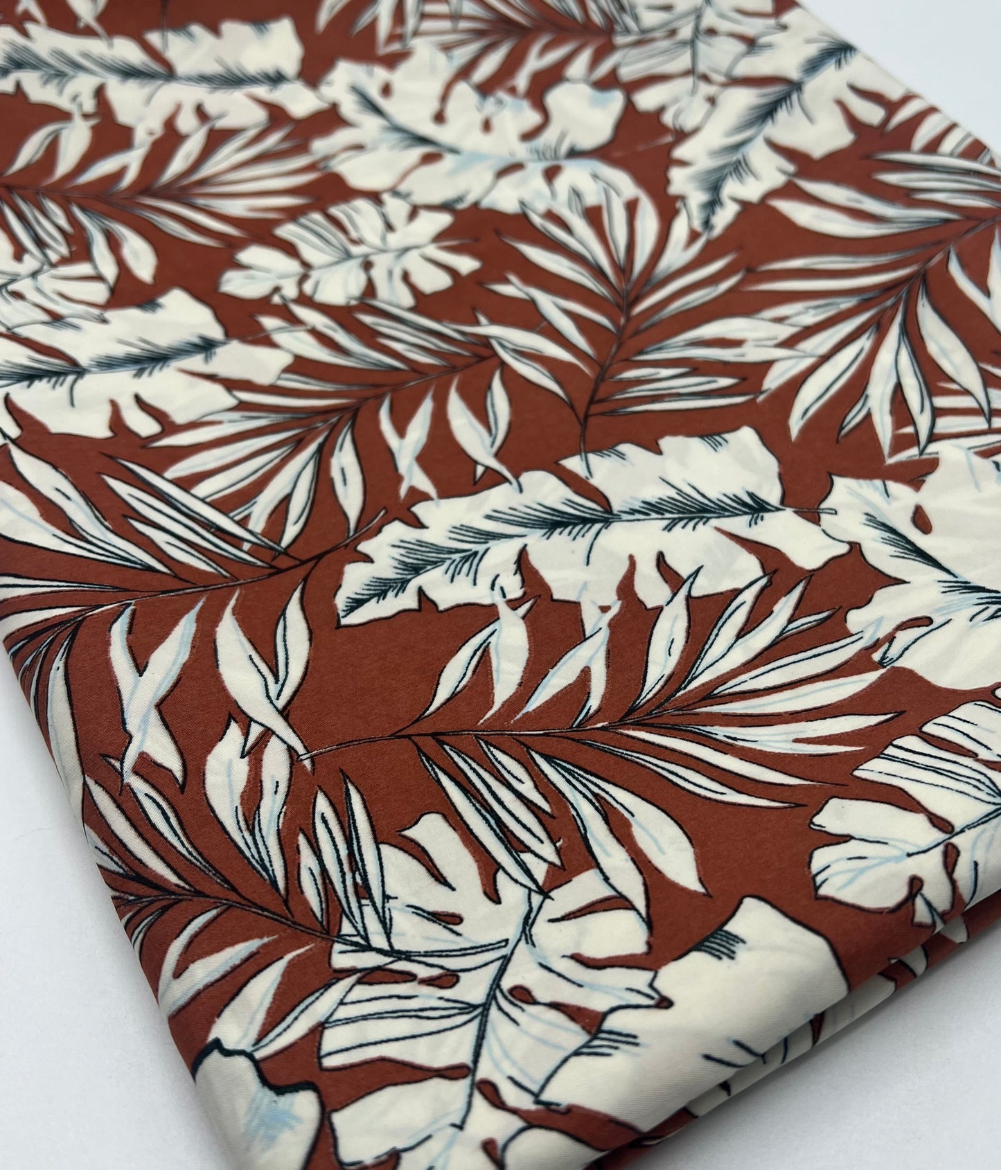 Terracotta Leave Lightweight Fabric 70GSM Non Stretch