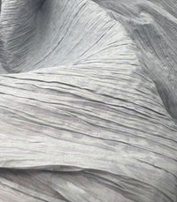 Grey Detailed Crinkled Lightweight Non Stretch Fabric