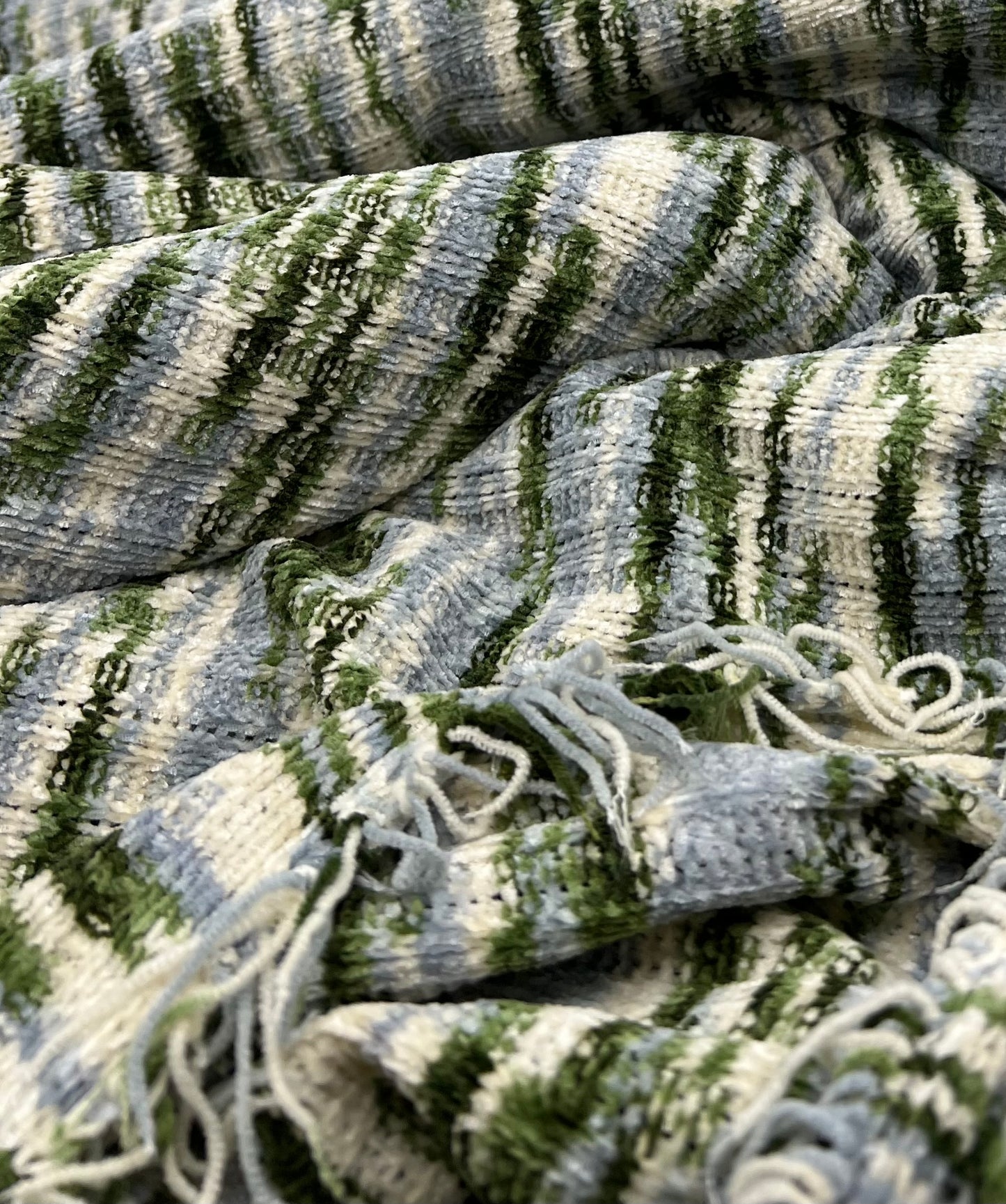 Green Chunky Cosy Knitted 260GSM 2 Way Stretch Fabric