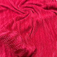 Burgundy Wave Plisse Pleated Stretch Fabric