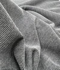 Grey Black Fine Rib Stretch Fabric